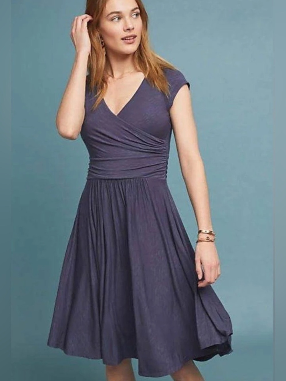 Tamera Surplice Dress by Maeve for Anthropologie L Oxford